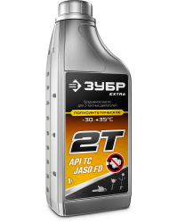 ЗУБР EXTRA 2Т-П полусинтетическое масло для 2-тактных двигателей, 1 л