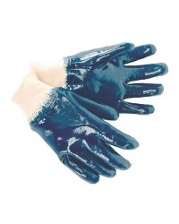 Перчатки синие обливные кислотоупорные, манжет   7001104